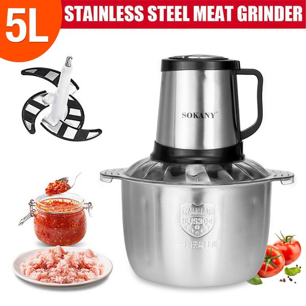 800w 5l/3l stainless steel meat grinder 3 speed electric chopper meat grinder household automatic mincing machine food processor
800w 5l/3l stainless steel meat grinder 3 speed electric chopper meat grinder household automatic mincing machine food processor