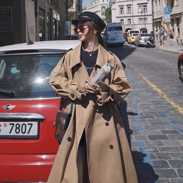 women's trench coats fashion korean style oversized coat double-breasted long with belt office lady windbreaker spring autumn cloak, Tan;black
women's trench coats fashion korean style oversized coat double-breasted long with belt office lady windbreaker spring autumn cloak, Tan;black
