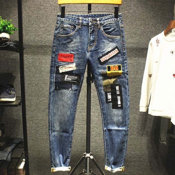 2021 new fashion streetwear men jeans retro blue patches designer ripped denim punk trousers elastic slim fit hip hop pants jlg
2021 new fashion streetwear men jeans retro blue patches designer ripped denim punk trousers elastic slim fit hip hop pants jlg