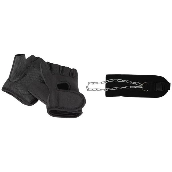 cycling gloves 1 pair sport fitness gym half finger black & pcs dip belt with chain pull up buckle
cycling gloves 1 pair sport fitness gym half finger black & pcs dip belt with chain pull up buckle