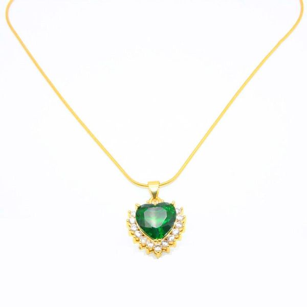 pendant necklaces heart cut necklace 18k gold classic style womens with stone green, Silver
pendant necklaces heart cut necklace 18k gold classic style womens with stone green, Silver