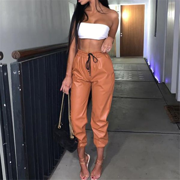 women casual pu high waist drawstring prockets loose vintage pencil 2021 spring new streetwear fashion pants sagp, Black;white
women casual pu high waist drawstring prockets loose vintage pencil 2021 spring new streetwear fashion pants sagp, Black;white