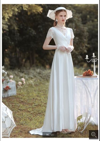 2021 attractive wholesale white lace satin a line wedding dress short sleeve v neck ruched stylish bride dresses floor length gorgeous elega
2021 attractive wholesale white lace satin a line wedding dress short sleeve v neck ruched stylish bride dresses floor length gorgeous elega