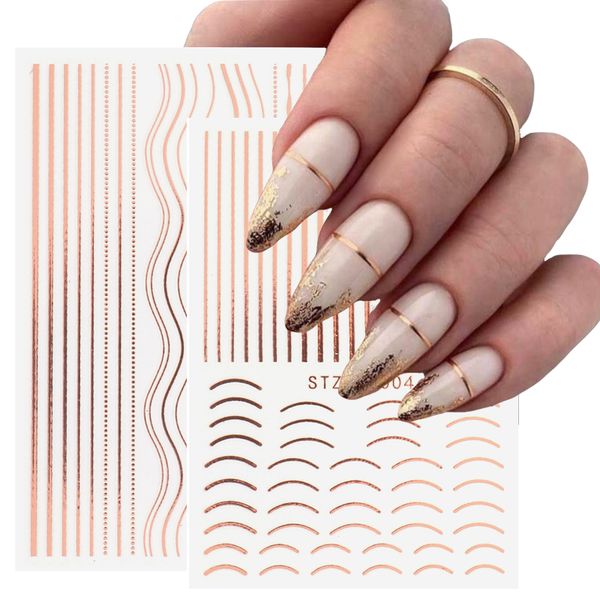 3d lines nail stickers diy rose gold metal stripe lines letters decals curve nail art sliders self adhesive decorations manicure, Black
3d lines nail stickers diy rose gold metal stripe lines letters decals curve nail art sliders self adhesive decorations manicure, Black