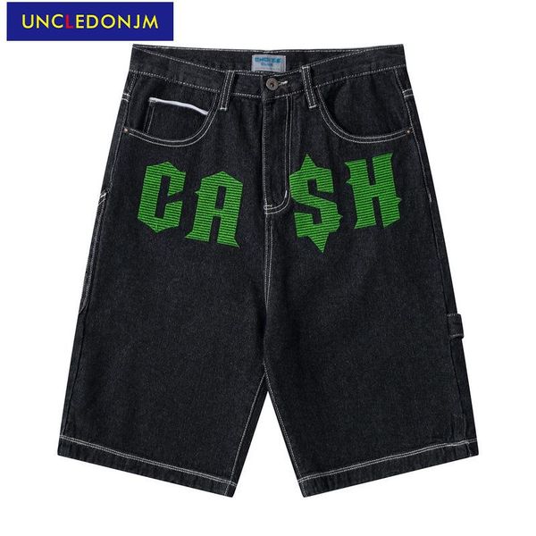 men's jeans uncledonjm letter print for men distressed knee length baggy hip hop shorts kpop clothes jean s112, Blue
men's jeans uncledonjm letter print for men distressed knee length baggy hip hop shorts kpop clothes jean s112, Blue