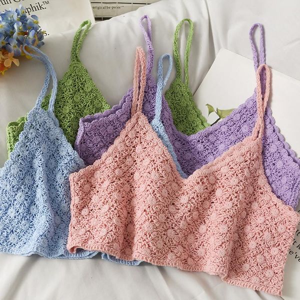 women's tanks & camis women crochet cotton crop spaghetti strap openwork v neck candy color beach sweet knit for girls, White
women's tanks & camis women crochet cotton crop spaghetti strap openwork v neck candy color beach sweet knit for girls, White