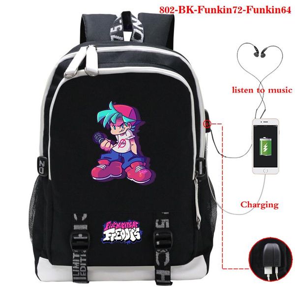 backpack mochila game friday night funkin student schoolbag teenage boys girls travel rucksack women men usb charge
backpack mochila game friday night funkin student schoolbag teenage boys girls travel rucksack women men usb charge