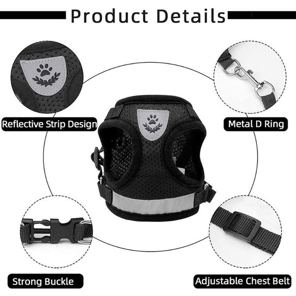 dog collars & leashes adjustable breathable pet harness with leash cat vest soft kitten reflective design for walking escape proof lks99
dog collars & leashes adjustable breathable pet harness with leash cat vest soft kitten reflective design for walking escape proof lks99