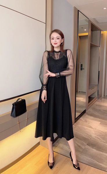 215 xl 2021 runway dress spring summer long sleeve crew neck dress fashion dress womens clothes weilan, Black
215 xl 2021 runway dress spring summer long sleeve crew neck dress fashion dress womens clothes weilan, Black