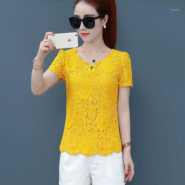 women's blouses & shirts women spring summer style casual lace lady short sleeve o-neck blusas dd8003, White
women's blouses & shirts women spring summer style casual lace lady short sleeve o-neck blusas dd8003, White
