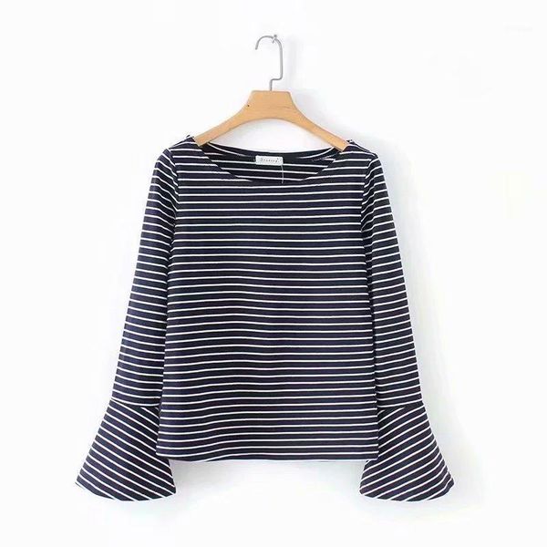 women's t-shirt 2021 women striped o-neck long sleeve female fashion casual clothes, White
women's t-shirt 2021 women striped o-neck long sleeve female fashion casual clothes, White