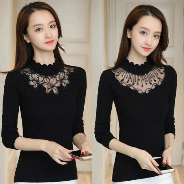 2021 women autumn winter new fashion sweater pullovers female casual slim knitted shirt lace patchwork long sleeve jumpers l607j3hb, White;black
2021 women autumn winter new fashion sweater pullovers female casual slim knitted shirt lace patchwork long sleeve jumpers l607j3hb, White;black