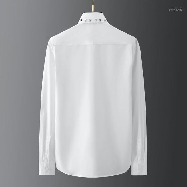 men long sleeve shirt solid color slim casual business male dress shirts beading collar plus size camisa masculina men's, White;black
men long sleeve shirt solid color slim casual business male dress shirts beading collar plus size camisa masculina men's, White;black