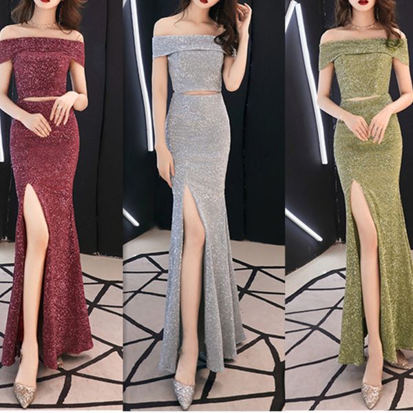 cut out boat neck off shoulder slit side evening dress fake two piece mermaid prom dress shiny glitter evening party gowns, Black;red
cut out boat neck off shoulder slit side evening dress fake two piece mermaid prom dress shiny glitter evening party gowns, Black;red