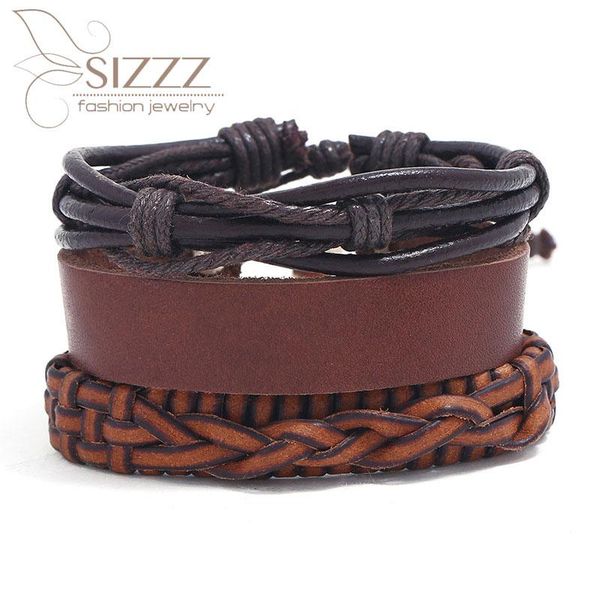 charm bracelets 2021 three-piece leather simple diy suit weave bracelet&bangles for women/men, Golden;silver 
charm bracelets 2021 three-piece leather simple diy suit weave bracelet&bangles for women/men, Golden;silver