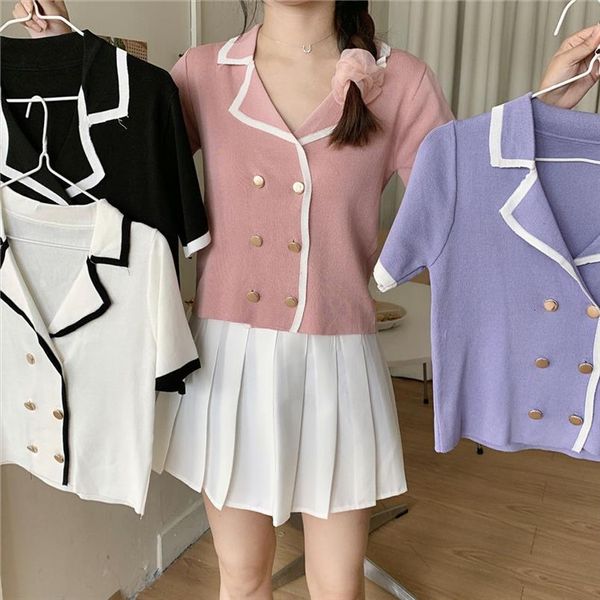 summer thin cardigan women patched womens sweater knitted short double breasted buttons sweet crop female, White;black
summer thin cardigan women patched womens sweater knitted short double breasted buttons sweet crop female, White;black