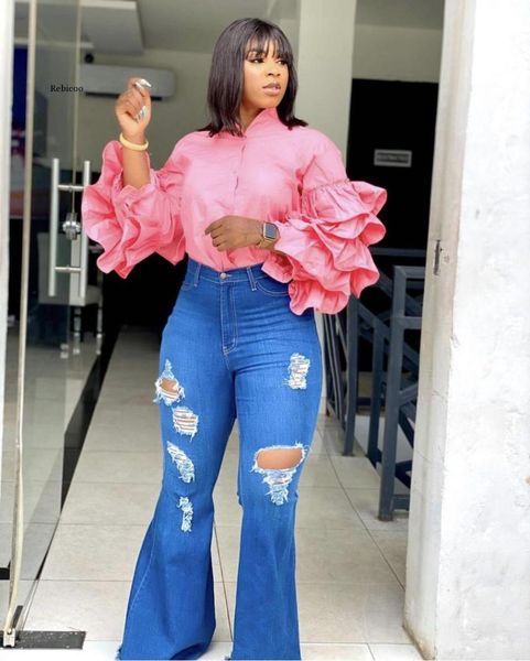 women's blouses & shirts the lotus leaf sleeve shirt spring plus size stand-up collar with buttons high-quality fashion all-match, White
women's blouses & shirts the lotus leaf sleeve shirt spring plus size stand-up collar with buttons high-quality fashion all-match, White