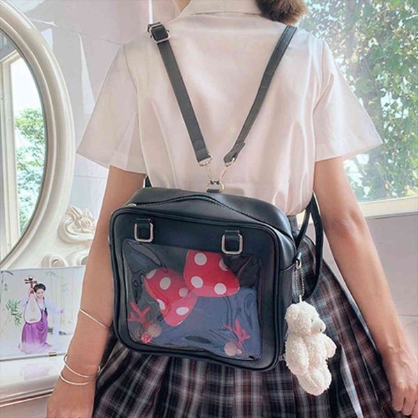 square ita bag backpack 3 ways women pu leather back pack woman school bags girls cute clear itabag lolita japan
square ita bag backpack 3 ways women pu leather back pack woman school bags girls cute clear itabag lolita japan
