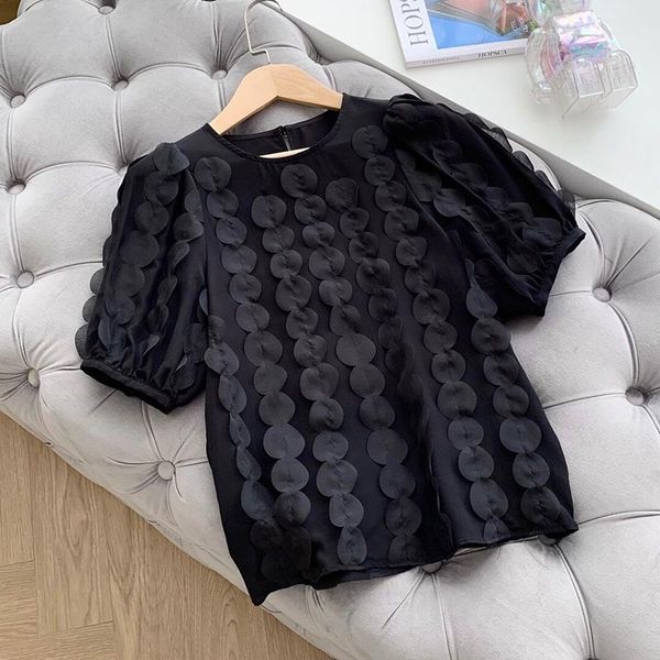 women's blouses & shirts 2021 summer silk fashion pullover chic blouse women o-neck short sleeve circle voile patch designs shi, White
women's blouses & shirts 2021 summer silk fashion pullover chic blouse women o-neck short sleeve circle voile patch designs shi, White