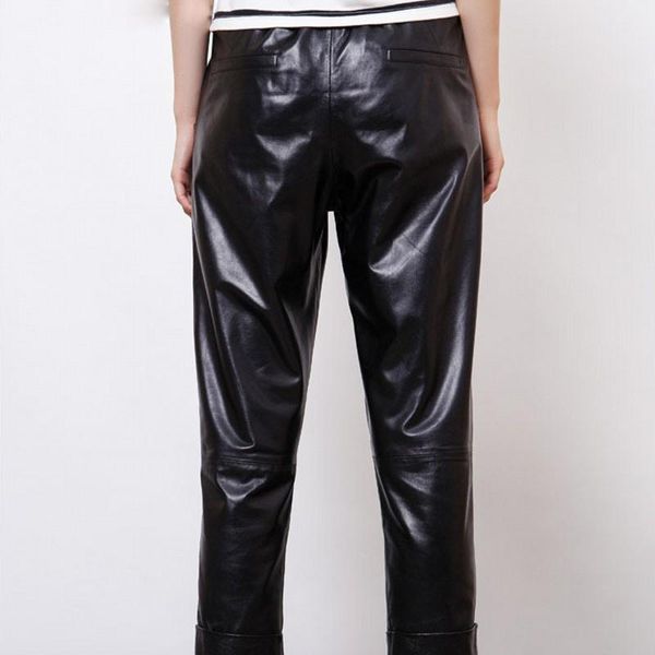 women's pants & capris women natural sheepskin harem slim fit elastic waist streetwear casual female trousers genuine leather, Black;white
women's pants & capris women natural sheepskin harem slim fit elastic waist streetwear casual female trousers genuine leather, Black;white