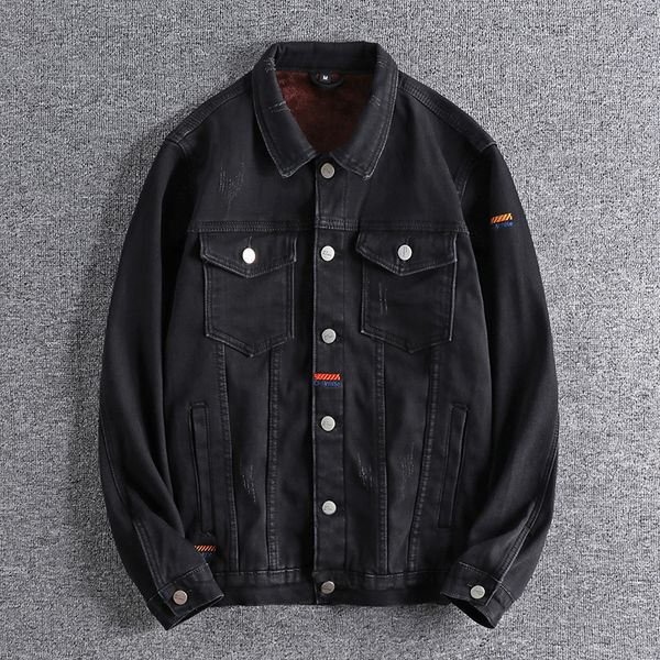 2021 new arrival black trend plush denim jacket men's simple embroidery versatile youth casual coat outerwear 0712 tonk, Black;brown
2021 new arrival black trend plush denim jacket men's simple embroidery versatile youth casual coat outerwear 0712 tonk, Black;brown