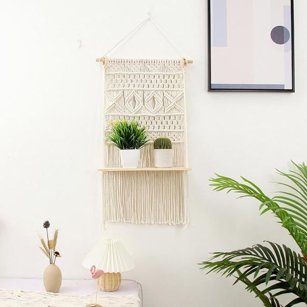 tapestries bohemian macrame tapestry hand-woven shelf wall hanging flower storage wooden rack decorative ornaments
tapestries bohemian macrame tapestry hand-woven shelf wall hanging flower storage wooden rack decorative ornaments