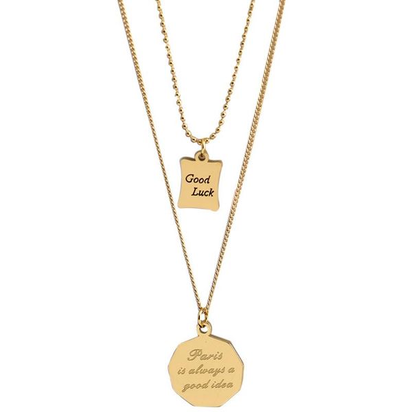 pendant necklaces good luck necklace square disc double layer choker sweater chain jewelry for women never fade yp8440, Silver
pendant necklaces good luck necklace square disc double layer choker sweater chain jewelry for women never fade yp8440, Silver