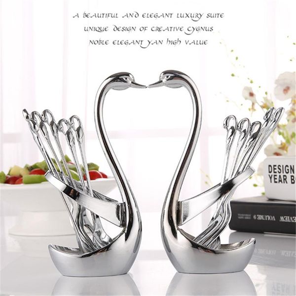 swan fruit forks spoons set stand holder tableware stainless steel dinnerware sets wedding party kitchen fruit fork decoration
swan fruit forks spoons set stand holder tableware stainless steel dinnerware sets wedding party kitchen fruit fork decoration