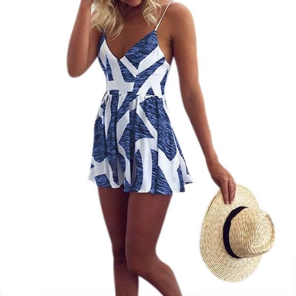 women boho sleeveless strap beach jumpsuit summer casual mini v-neck party night club playsuit macacao feminino, Black;white
women boho sleeveless strap beach jumpsuit summer casual mini v-neck party night club playsuit macacao feminino, Black;white