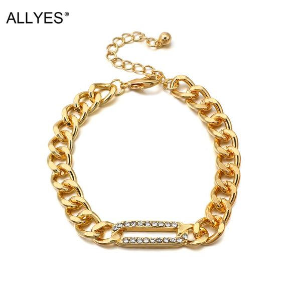 charm bracelets allyes hip hop gold color chunky cuabn chain for women rhinestone bracelet rock punk jewelry, Golden;silver
charm bracelets allyes hip hop gold color chunky cuabn chain for women rhinestone bracelet rock punk jewelry, Golden;silver