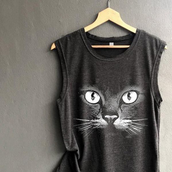 feitong fashion blouse womens o neck cat printing sleeveless vest blouse loose shirt blusas mujer de moda blouse women, White
feitong fashion blouse womens o neck cat printing sleeveless vest blouse loose shirt blusas mujer de moda blouse women, White