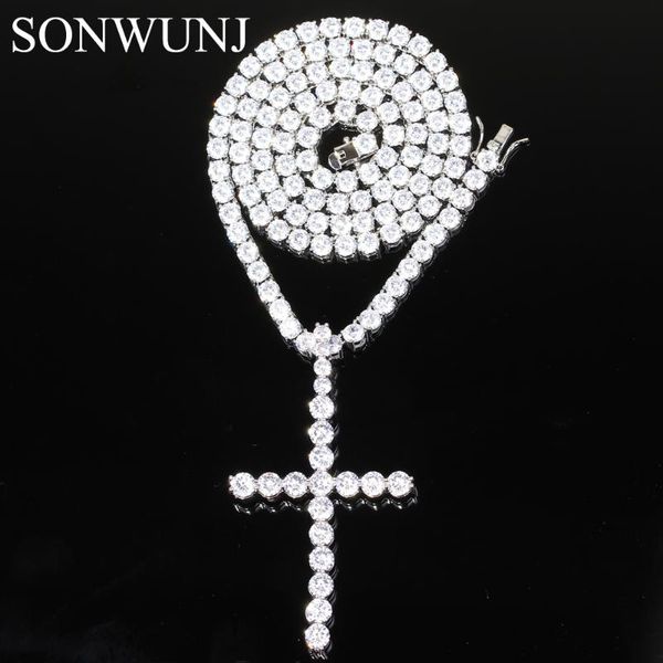 pendant necklaces iced out cz tennis chain hip hop large cross brass setting stones necklace jewelry bling cn036, Silver
pendant necklaces iced out cz tennis chain hip hop large cross brass setting stones necklace jewelry bling cn036, Silver