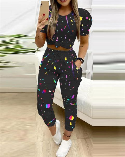 summer casual colorblock puff sleeve womens pants crop amp pocket design drawstring long set two pieces suits sportswear, White
summer casual colorblock puff sleeve womens pants crop amp pocket design drawstring long set two pieces suits sportswear, White