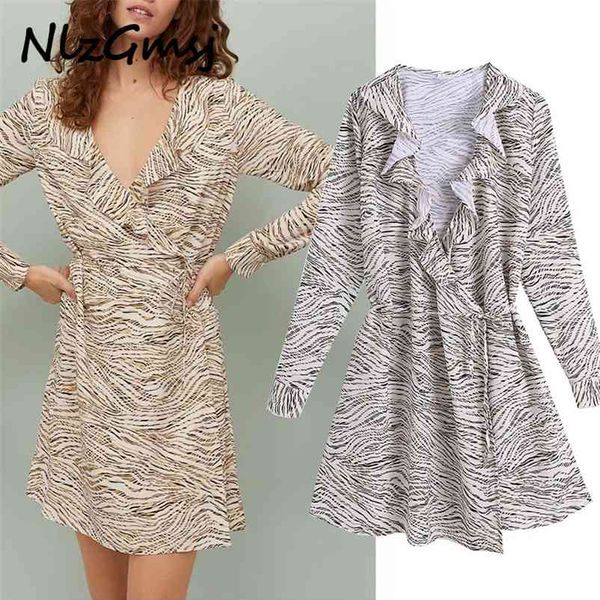 dress woman vintage leopard printed mini women v-neck long sleeves ruffle casual tied belt laddies es 210628, Black;gray
dress woman vintage leopard printed mini women v-neck long sleeves ruffle casual tied belt laddies es 210628, Black;gray