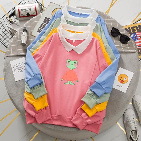 women's hoodies & sweatshirts kawaii cartoon women contrast sweatshirt cotton long sleeve patchwork jacket harajuku aesthetic pullover, Black
women's hoodies & sweatshirts kawaii cartoon women contrast sweatshirt cotton long sleeve patchwork jacket harajuku aesthetic pullover, Black