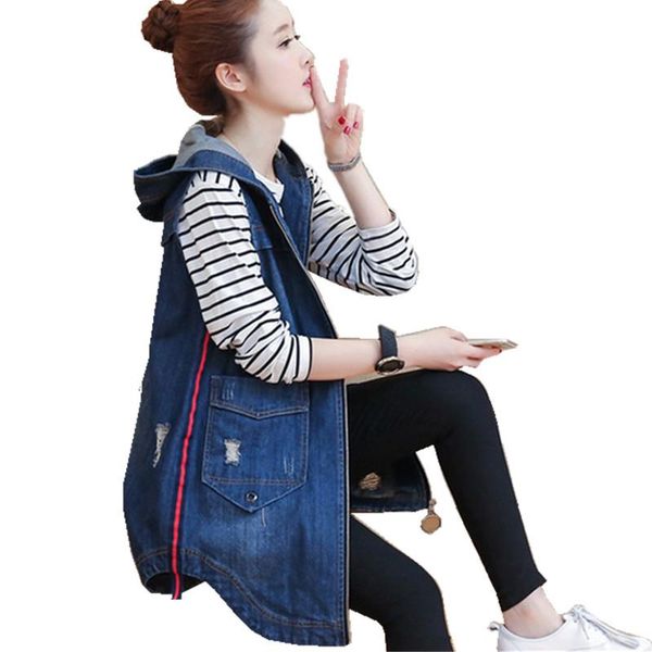 women's vests 2021 big pocket long hooded asymmetry female denim vest 5xl plus size sleeveless jacket brief fashion summer jeans coat, Black;white
women's vests 2021 big pocket long hooded asymmetry female denim vest 5xl plus size sleeveless jacket brief fashion summer jeans coat, Black;white