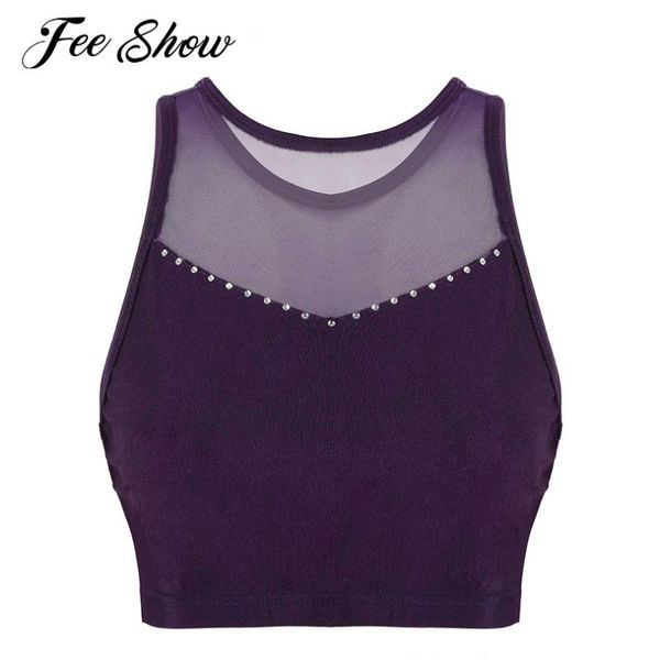 women's tanks & camis womens elegant crop stage dance performance round neck sleeveless mesh spliced back cutout tank dancewear, White
women's tanks & camis womens elegant crop stage dance performance round neck sleeveless mesh spliced back cutout tank dancewear, White