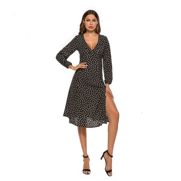 2021 new split summer women beach v neck long sleeve women's club party es black ladies vestidos elegant 1w6c, Black;gray
2021 new split summer women beach v neck long sleeve women's club party es black ladies vestidos elegant 1w6c, Black;gray