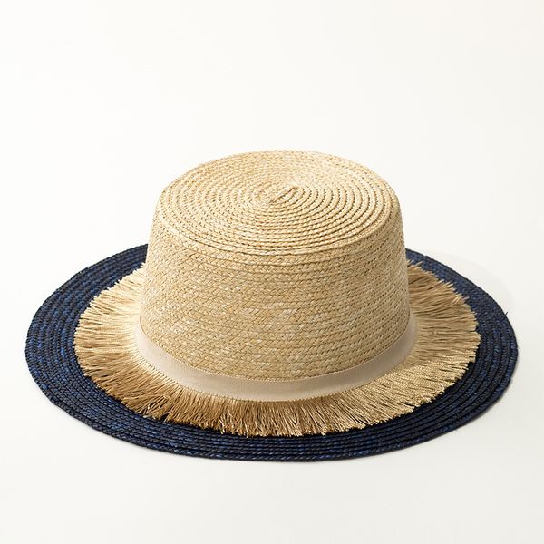 2021 new natural navy blue patchwork straw sun for women fashion breathable summer beach casual flat boater hat wholesale ev1p, Blue;gray
2021 new natural navy blue patchwork straw sun for women fashion breathable summer beach casual flat boater hat wholesale ev1p, Blue;gray