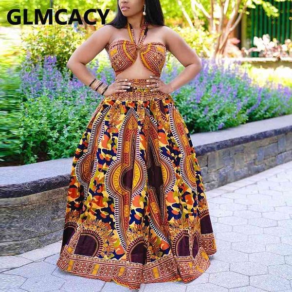 dashiki printed two piece dress suits halter bra & loose maxi skirt set 210702, White
dashiki printed two piece dress suits halter bra & loose maxi skirt set 210702, White