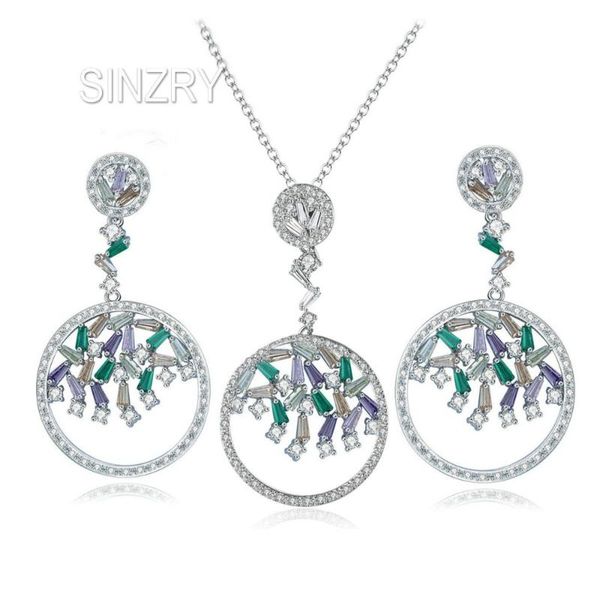 earrings & necklace sinzry luxury cz jewelry cubic zirconia hollow flash pendant earring set lady costume jewellery, Silver
earrings & necklace sinzry luxury cz jewelry cubic zirconia hollow flash pendant earring set lady costume jewellery, Silver