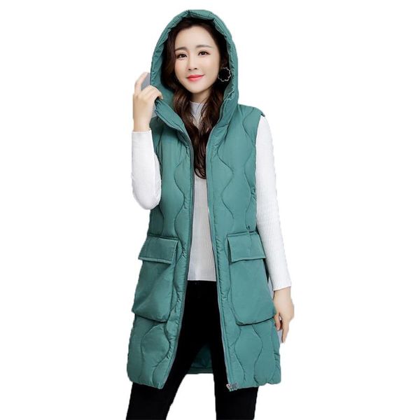 women's vests down cotton vest coat women 2021 autumn winter plus size 6xl slim korean black green fashion hooded long jacket gh583, Black;white
women's vests down cotton vest coat women 2021 autumn winter plus size 6xl slim korean black green fashion hooded long jacket gh583, Black;white