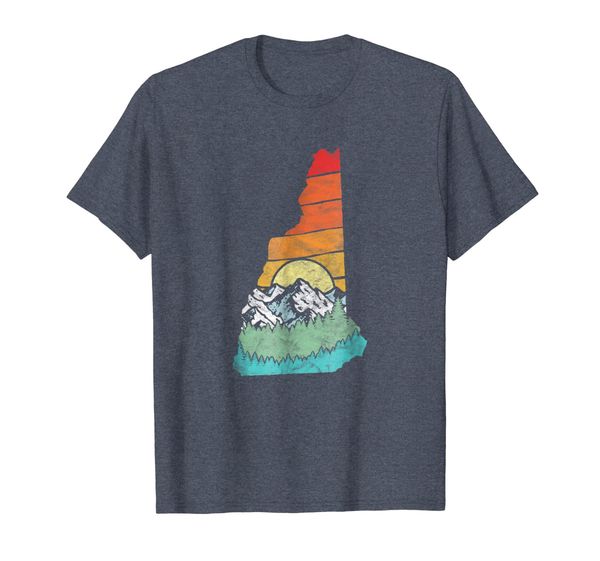 Retro New Hampshire Outdoor Mountains Nature T-Shirt, Mainly pictures