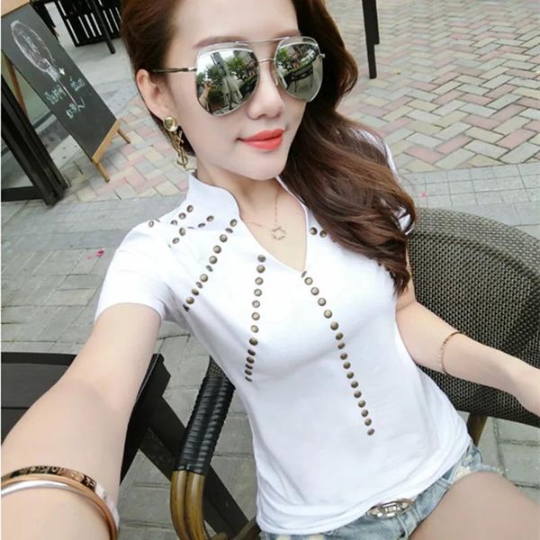 women's t-shirt 2021 summer t shirt women v-neck short sleeve embroidered flare t-shirts femme corset clothing for teens girls, White
women's t-shirt 2021 summer t shirt women v-neck short sleeve embroidered flare t-shirts femme corset clothing for teens girls, White