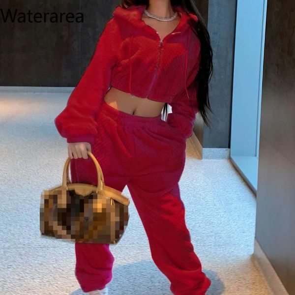women's two piece pants waterarea autumn winter sets casual solid long sleeves crop 2pcs suit set stree pockets velvet tracksuits, White
women's two piece pants waterarea autumn winter sets casual solid long sleeves crop 2pcs suit set stree pockets velvet tracksuits, White