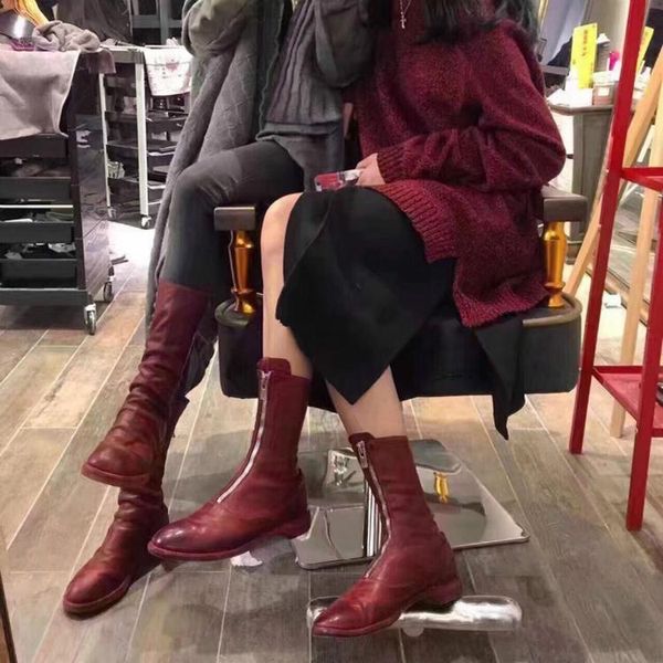boots novel2021 winter short thi round head front zipper flat heel mid tube women's, Black
boots novel2021 winter short thi round head front zipper flat heel mid tube women's, Black