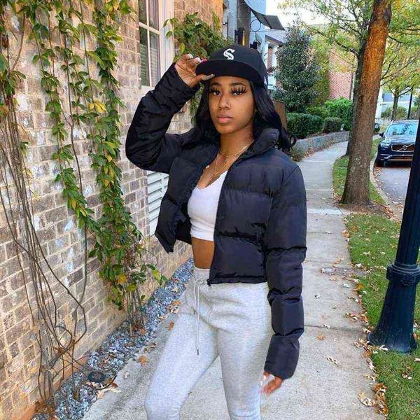 cropped puffer coat women zipper v neck long sleeve ladies warm down short bubble coats with outwear thin light 211130, Black
cropped puffer coat women zipper v neck long sleeve ladies warm down short bubble coats with outwear thin light 211130, Black