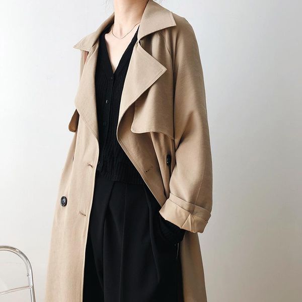 women's trench coats khaki mid-length windbreaker women' outerwear plus sashes elegant vintage lapel double breasted korean loose, Tan;black
women's trench coats khaki mid-length windbreaker women' outerwear plus sashes elegant vintage lapel double breasted korean loose, Tan;black