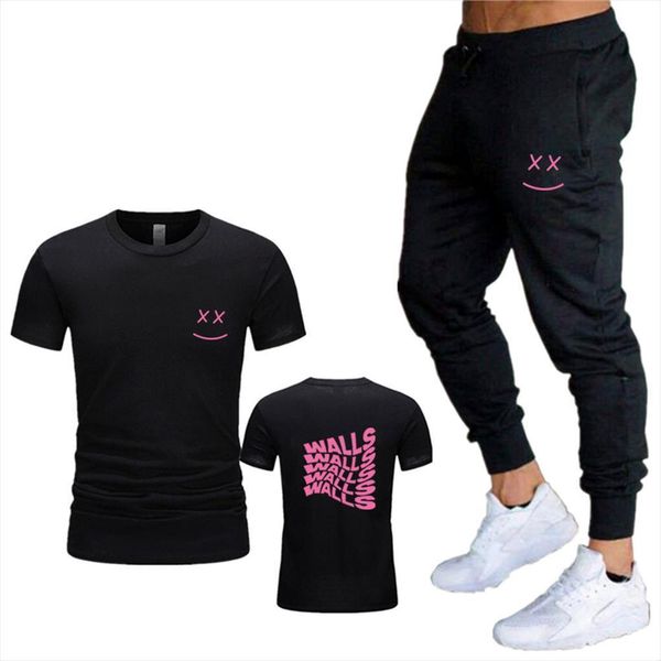 sets t shirts pants men tracksuit two pieces casual male print trousers, Gray
sets t shirts pants men tracksuit two pieces casual male print trousers, Gray