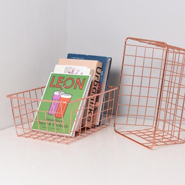 storage baskets basket rose gold wrought iron wire simple lines deskorganizer holder for books accesories home decoration
storage baskets basket rose gold wrought iron wire simple lines deskorganizer holder for books accesories home decoration
